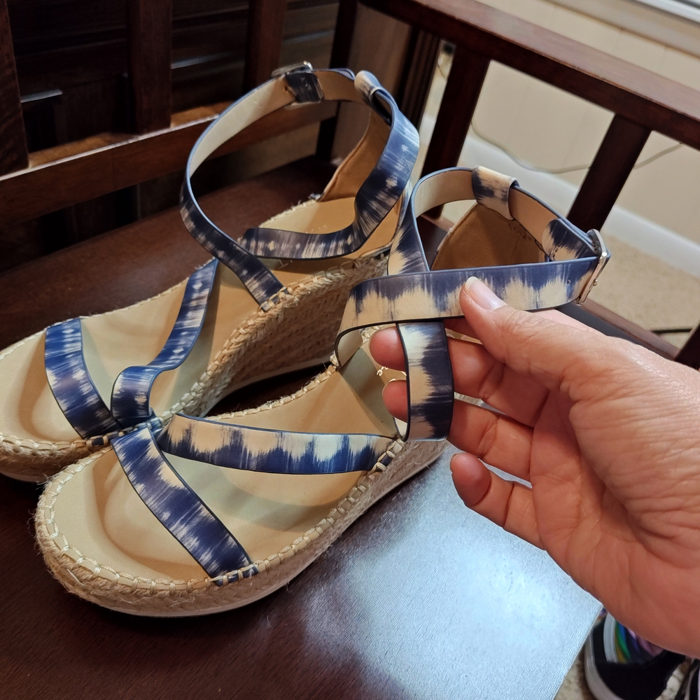 Stylish Coconuts by Matisse Blue Tie-Dye Platform Sandals Sz 10 Espadrille - Picture 8 of 13